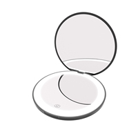 Bon prix Grossissement de voyage Grossissement double face Miroir compact Petit miroir à main avec lumière LED