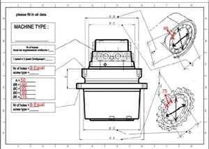 <span class=keywords><strong>Moteur</strong></span> de déplacement hydraulique final CAMS LIBRA 224S VIO45 pour excavatrice, d'origine/autentique - Product Image 3