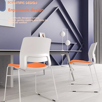 Chaises de bureau modernes à cadre métallique les plus vendues, sans accoudoirs, adaptées aux salles de formation et aux salles de conférence, empilables