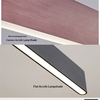 Lustre suspendu en aluminium LED de style nordique, abat-jour en acrylique noir, 85V/220V, télécommande, variateur d'intensité, moderne et minimaliste