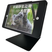 DSUPPORT Kılıfı 11 inç iPad Air (M4) 2026 için Uygun Hırsızlık Önleyici Kilitli Metal Masa Standı Ayarlanabilir Tam Hareket Açılı Gümüş Siyah