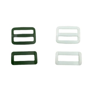 Hebilla Ajustable de Plástico con Correa Cuadrada Deslizante para Accesorios de Bolsos, Estilo Clásico Verde y Blanco - Product Image 1