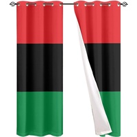 Rideau occultant en polyester à thème drapeau pan-africain, rideau thermique anti-soleil pour la décoration intérieure de la maison et des chambres d'enfants