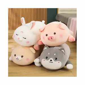2022 Soft kawaii plush toy custom stuffed animal pig rabbit dog bear plush toys hot sale pillow
