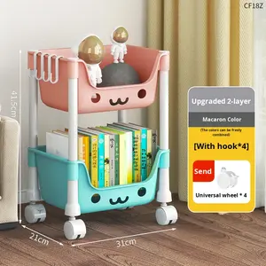 Étagère de rangement pour jouets pour enfants Étagère de rangement simple multicouche mobile au détail Cages de rangement pour chariot de chambre à coucher en gros - Product Image 6
