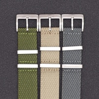 Bracelet de montre en nylon avec logo OEM personnalisé de 1.2mm d'épaisseur 20mm 22mm Bracelet de montre en tissu sergé 18mm