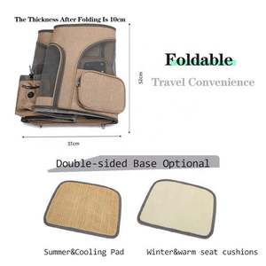 Sac de transport pour animaux de compagnie, confort extérieur, luxe, doux, respirant, en maille, ventilé, avec roulettes, pour chien et chat - Product Image 5