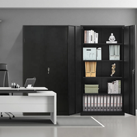 Classeur noir moderne de grande capacité Armoire en fer Matériau en acier Armoire de rangement de bureau avec un espace énorme