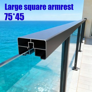 Main courante de balcon carrée avec fentes pour verre de 12 mm, forte capacité de charge, idéale pour <span class=keywords><strong>les</strong></span> immeubles de grande hauteur - Product Image 3