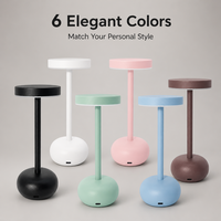 Lampe de table LED sans fil en métal, rechargeable, à intensité variable, lampe de chevet, lampe de bureau portable pour bar, restaurant, hôtel, décoration
