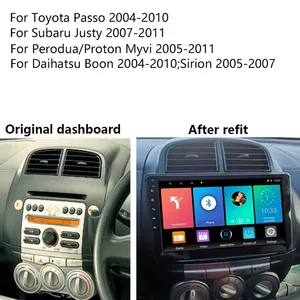 Radio de coche para Toyota Passo 2004-2010 Daihatsu <span class=keywords><strong>Boon</strong></span> Sirion Subaru Justy Perodua Myvi Android reproductor Multimedia navegación GPS HU - Product Image 3