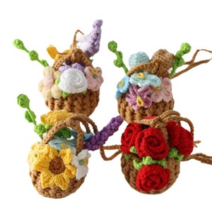 Nuevo diseño, ramo colgante decorativo, cesta colgante, Mini bonitos regalos hechos a mano de ganchillo para niñas - Product Image 6