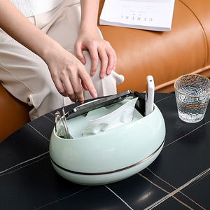 Boîte à mouchoirs multifonctionnelle AMNGENT avec support pour téléphone pour salon, bureau, salle de bain - Product Image 2
