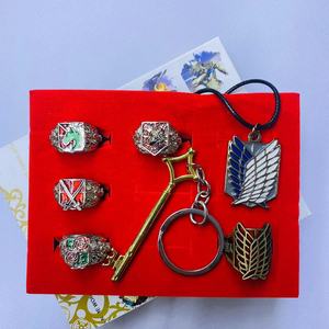 Anime Peripheral Attack on Titan Llavero Eren Pulsera de cuero Anillo Llavero Colección <span class=keywords><strong>Set</strong></span> - Product Image 6