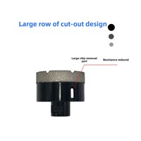 Outils diamantés en pierre de granit M14 brasés sous vide mèche de coupe scie cloche pour carrelage sec jeu de forets à noyau de diamant
