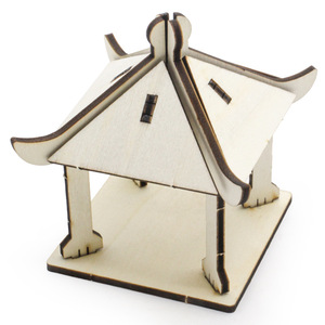 Pabellón de Cuatro Esquinas Modelo 1, Juguete Educativo de Madera para Niños de 4 a 6 Años, Proyecto de Manualidades para Armar - Product Image 3