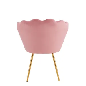 <span class=keywords><strong>Fauteuil</strong></span> moderne nordique capitonné en tissu velours bleu clair, chaise de salle à manger rembourrée avec pieds en chrome doré, mobilier de maison - Product Image 6
