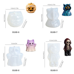 Moule en silicone YS pour bougies d'aromathérapie sur le thème d'Halloween, pour la création <span class=keywords><strong>de</strong></span> fantômes, crânes, citrouilles, chats, ornements en plâtre et pendentifs DIY - Product Image 6