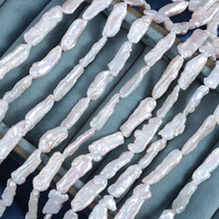 Perles naturelles baroques irrégulières en forme de pipa, trou droit de 7-8 mm, sans noyau, en longues bandes, environ 16-18 pièces par brin