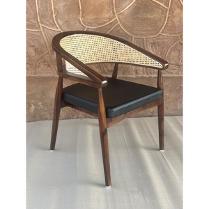 Nouvelle Arrivée - Chaise de Salle à Manger en Bois Massif et Rotin pour Restaurant, Hôtel, Maison - Design Nordique - Product Image 1