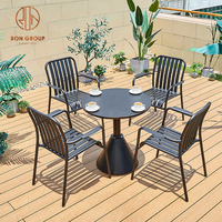 Tables de salle à manger rondes pour café, bar, restaurant, en aluminium moulé, bleu, pour patio, jardin, extérieur, vente chaude
