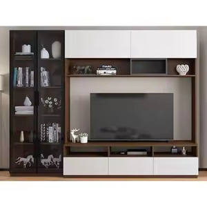 Mueble de TV de Pared de Madera de Fábrica a Precio Bajo, Diseños de Muebles Modernos para Sala de Estar, Gabinetes de TV de Madera Maciza - Product Image 2