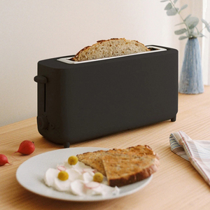 전기 플라스틱 2슬라이스 토스터 6단계 온도 조절 베이글 슬라이스 넓은 슬롯 탈착식 빵가루 트레이 재가열 기능 가정용 - Product Image 4