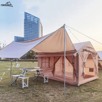 Tente de camping gonflable imperméable et coupe-vent OEM/ODM, 7 m², tente de camping Air House avec auvent