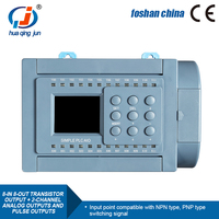 Huaqingjun 8-in 8-out Salida de transistor PLC 2AO 0-20mA Salidas de pulso Controlador lógico programable analógico para motores paso a paso