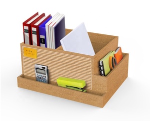 Office School Wooden Pencil Holder Cork Pen Box
