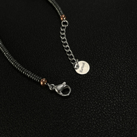 Bracelet fin en acier inoxydable à maillons cubains avec croix, bijoux de mode pour hommes, perles d'hématite, bracelets ajustables, bijoux pour hommes