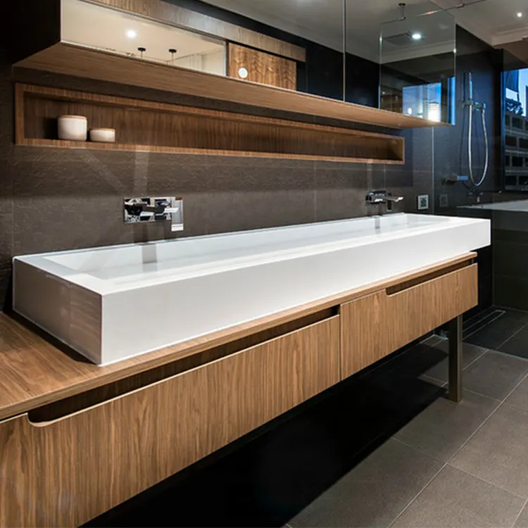 Armario de baño de madera personalizado, mueble de baño moderno, tocador de baño europeo con lavabo, de alta calidad, Ais, nuevo