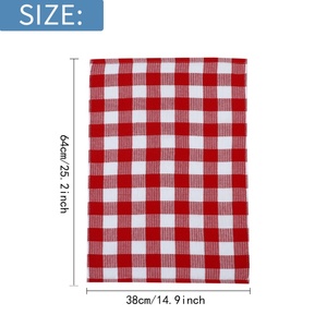 Bông Thấm Nước Nhà Bếp Trà Khăn 14.9 \ "X 25.2 \" Mềm Nhanh Chóng Khô Món Ăn Vải Tái Sử Dụng Có Thể Giặt Màu Đỏ Trắng Món Ăn Làm Sạch Vải - Product Image 4