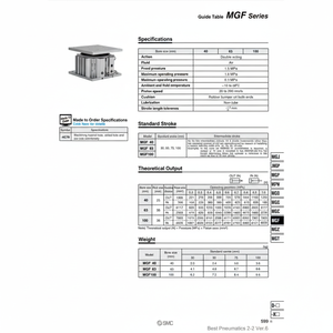 Table de guidage MGF63-50 pneumatique SMC Produit de cylindre de haute qualité - Product Image 1