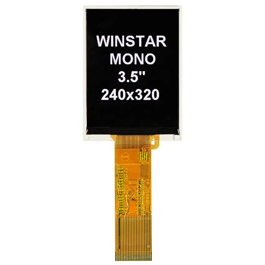 240320 Winstar 240X320 3.5นิ้วอุณหภูมิกว้างโมดูลจอแสดงผล TFT ขาวดำพร้อม MCU 240x320