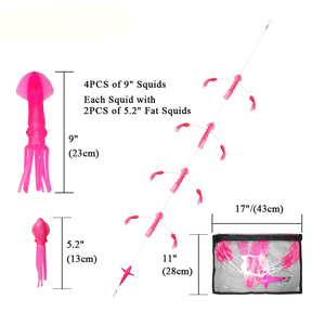 Leurre de pêche Squid Daisy Chain, Appât souple pour la pêche en haute mer, pour la pêche au trolling, pour thon, marlin et gros gibier, vente en gros - Product Image 5