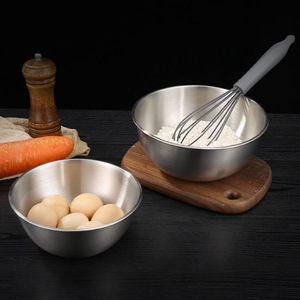Stainless Steel Salad Bowl Large Size For Home Use Fruit And Noodle Bowl Solid Color - Product Image 2