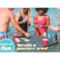 Grande table de poker en mousse de haute qualité 4 places cartes à jouer tapis flottant plage fête fentes à puces porte-boissons