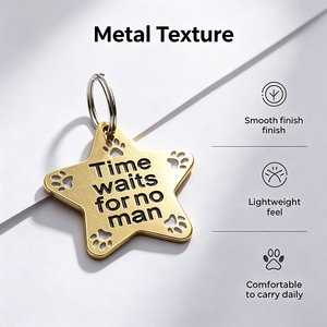 Personalized <b>Star</b> Shape Pet Tag With Gravure Printing Durable Metal Daily Identification - Product Image 3