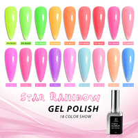 Vernis Gel Scintillant Deroi Star Rainbow Couleurs Vives Sans HEMA ni TPO Vernis Gel en Bouteille Couleur Personnalisée Logo Vente en Gros OEM Disponible