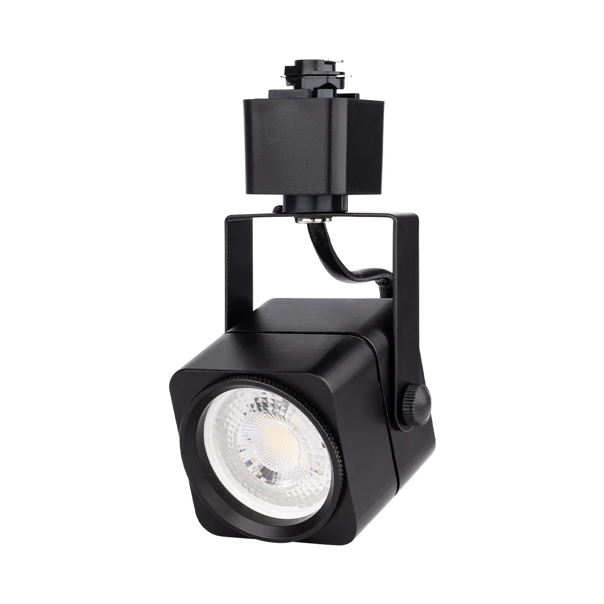 ETL listed Black H Type Rail with 8W GU10 Bulb Square Ceiling Spotlight LED Track Lighting Heads