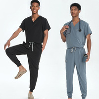 Tenues d'infirmière personnalisées avec logo, nouveau style, mode unisexe, blanches, médicales, élastiques, blouses d'hôpital, extensibles dans les 4 sens, en spandex dobby