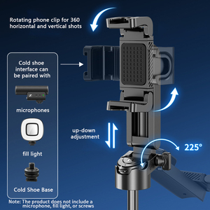 Bộ ổn định cầm tay di động Tay cầm thoải mái cho phụ kiện studio ảnh Đa chức năng Di động Selfie <span class=keywords><strong>Stick</strong></span> Chân đế ba chân - Product Image 5