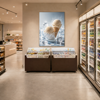 Kommerzielle Eiscreme-Vitrine 92cm Höhe Temperaturbereich -22 bis -18°C 222L/283L Kapazität Speziell für Eiscreme-Läden Premium