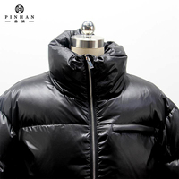 Veste matelassée épaisse et chaude en duvet noir effet gonflé, manteau bomber brillant effet bulle, vêtements d'hiver pour hommes