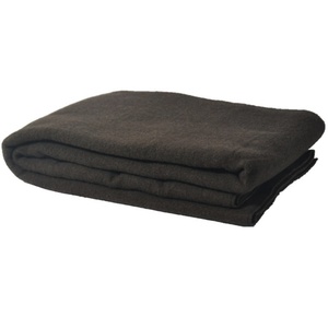BLEU PHOENIX brun jeter couverture 40% laine 15% coton 45% polyester marron solide épais lourd secours des réfugiés sauvetage anxiété - Product Image 1