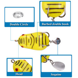 New Frog <b>Lure</b> Soft Bait 60mm 12.2g Topwater Spinner Double Hook Snakehead <b>Fishing</b> Tackle - Product Image 3