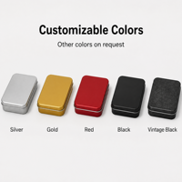 Boîte rectangulaire en fer blanc avec couvercle, personnalisable, finition mate, vide, pour emballage de cartes de cigarettes, outils, casques audio, électronique, USB