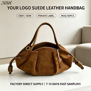 Sac à main en daim véritable XISHANG personnalisé OEM, design vintage avec nœud, sac à bandoulière pour femmes, usage quotidien - Product Image 1
