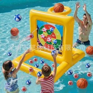 Jeu de basket-ball gonflable pour piscine avec tableau de scores pour s'amuser dans l'eau en plein air - Product Image 3